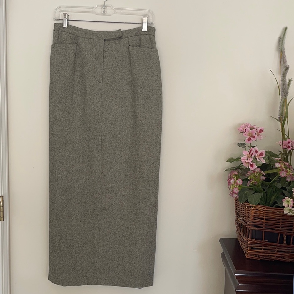 NWOT Vintage Lauren Ralph Lauren 100% Wool Midi Skirt - Picture 3 of 11